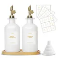 Produktbild: Olivenöl Spenderflaschen mit Tablett,2er pack Olivenöl Spender Set,350ml/11,8...