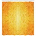 Produktbild: Abakuhaus Duschvorhang Moderner Digitaldruck mit 12 Haken auf Stoff Wasser Resistent Breite 175 cm, Höhe 220 cm, Orange Antike Blumenverzierung gelb|orange 175 cm x 220 cm