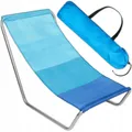 Produktbild: KRUMAD Strandliege Klappbar Leicht, Strandstuhl mit Tragetasche, Sonnenliege Leicht Faltbar, Campingstuhl Gartenstuhl Klappbar, Tragbar, Wetterfest, für Terrasse, Strand, Camping, Blautöne