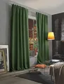 Produktbild: HOMEbasics 85970 | Akustikvorhang ACUSTICO mit Dim-Out-Stoff, Farbe:Oliv, Größe:245 x 135 cm