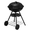 Produktbild: eSituro Holzkohlegrill Rundgrill Holzkohle-Grillwagen mit Rädern Deckel Standgrill Barbecue Grill für BBQ Garten Camping Balkon, Schwarz