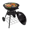 Produktbild: Grill Holzkohlegrill Kugelgrill Rollen Grillwagen Rundgrill Camping 8134blk