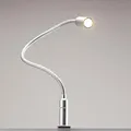 Produktbild: kalb Material für Möbel 3W LED Bettleuchte dimmbar Leseleuchte Nachttischlampe Bettlampe Leselampe, Auswahl:1er Set silbergrau