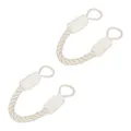 Produktbild: Relaxdays Türkordel 2er Set, Türstopper Klinke, 60 cm lang, Klemmschutz für Kinder & Tiere, Tür Seil maritim, beige/weiß