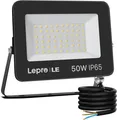 Produktbild: Lepro 50W LED Strahler Außen, 4250LM Superhell Außenstrahler IP65 Wasserdicht