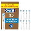 Produktbild: Oral-B iO Ultimative Reinigung Aufsteckbürsten — ORIGINAL Zahnbürstenaufsatz für Elektrische Oral-B iO Zahnbürsten — Ersatzbürsten, Bürstenköpfe für Tiefenreinigung & Plaqueentfernung — Weiß, 8 Stück