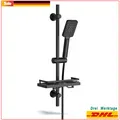 Produktbild: JOHO  Schwarz Duschset mit Ablage Edelstahl Duschstange 70cm Handbrause DS1208