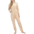 Produktbild: Basisstoff Jumpsuit Kitten Damen Jumpsuit Teddy Fleece Einteiler Overall beige|braun M