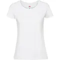 Produktbild: Fruit of the Loom LADIES RINGSPUN PREMIUM T - Damen T-Shirt aus 100% gekämmte, ringgesponnene Baumwolle, weiß, S