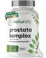 Produktbild: naturally Prostata Komplex Kapseln hochdosiert [120 Stück] – Sägepalmenextrakt Prostata Komplex mit Kürbiskern, Brennnessel, Vitamin E, Zink, Selen – vegan, prosta, Sägepalme, saw palmetto