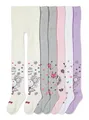Produktbild: TupTam Strumpfhose Mädchen Bunt Gemustert 6er Pack – Warme Strickstrumpfhosen für Herbst und Winter, Farbe: Farbenmix 1, Kinder Größe: 116-122