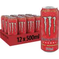 Produktbild: Monster Energy Ultra Watermelon - koffeinhaltiger Energy Drink mit Wassermelonen-Geschmack - in praktischen Einweg Dosen (12 x 500 ml)