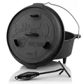 Produktbild: BBQ-Toro Dutch Oven Forest Serie | bereits eingebrannt - preseasoned | Verschiedene Größen | Gusseisen Kochtopf | Bräter mit Deckel (Topf mit Füße, 7,3 Liter (DO6F))