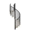 Produktbild: Minka Spindeltreppe Spiral Smart 38 - 305,5cm Geschosshöhe Eiche Schwarz 120cm Durchmesser