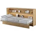 Produktbild: MEBLINI Schrankbett Bed Concept - Wandbett mit Lattenrost - Klappbett mit Schrank - Wandklappbett - Murphy Bed - Bettschrank - BC-06 - 90x200cm Hor... - Braun