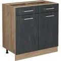 Produktbild: Vicco - Küchenunterschrank R-line, Schwarz Beton, 80 Cm Ohne Arbeitsplatte