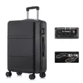 Produktbild: YONSLY Premium Reisekoffer TSA-Schloss,YKK-Reißverschluss Hartschalen-Koffer Trolley Rollkoffer Suitcase Handgepäck 4 Rollen (Schwarz, L)