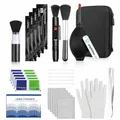 Produktbild: Kamera Reinigungsset 16-teilig Professionelles DSLR Objektiv Reinigungsset mit Blasebalg, 2-in-1 Linsenstift, Reinigungspinsel, Handschuhen & Mikrofasertüchern ideal für Kamera Reinigung