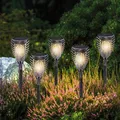 Produktbild: esotec LED Gartenfackel 5x Solar-Steckleuchten Bergamo H=32,5cm 1800K bernsteinfarben 102871