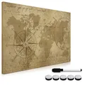 Produktbild: Navaris Magnettafel Magnetpinnwand Memoboard zum Beschriften - 60x40 cm Notiztafel div. Designs - Tafel abwaschbar mit Halterung Magneten Stift