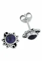 Produktbild: Ohrstecker 925 Silber Amethyst lila Stein Edelstein Ohrringe echt Silber Damen Sterling Silber Stecker Geschenk(MOS-086-01)