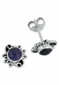 Produktbild: mantraroma Paar Ohrstecker MARAMA aus 925 Silber mit Amethyst (Paar, Paar Ohrringe mit Schmuckbeutel), 925 Sterling Silber Ohrringe für Damen