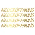 Produktbild: Finest Folia 4X Neueröffnung Schriftzug Set Aufkleber für Schaufenster Laden Geschäft Fenster Sticker Werbung selbstklebend wetterfest KX046 (Motiv 02, Gold Metallic)