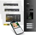 Produktbild: HD Video Türsprechanlage mit Fingerprint RFID und Smartphone App für 3 Familienhaus, 3x Monitore, Balter EVO HD Fingerprint