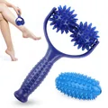 Produktbild: Massageroller Mit Griff, Massagebälle Massage Roller, Selbstmassagerolle, Auswechselbare Massage Roller mit 3 Igelball Massageball, Massagegerät Fascia Ball für Beine, Füße, Arme, Rücken