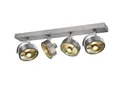 Produktbild: SLV Wand- und Deckenaufbauleuchte KALU CW / Decken- und Wand-Beleuchtung innen, Aufbau-Leuchte, Wandaufbauleuchte, Decken-Strahler / GU10 75.0W aluminium gebürstet, 4 strahler, 1002025