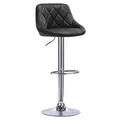 Produktbild: Barhocker 1er Barsessel Barstuhl gepolstert Kunstleder Lounge Schwarz BH23sz-1