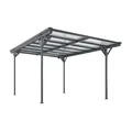 Produktbild: Juskys Carport mit Flachdach 5x3 m – freistehende Überdachung aus Aluminium mit Doppelstegplatten