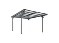 Produktbild: Juskys Carport mit Flachdach 5x3 m – freistehende Überdachung aus Aluminium mit Doppelstegplatten