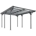 Produktbild: Juskys Einzelcarport, BxT: 305x503 cm, 217 cm Einfahrtshöhe, Flachdach mit UV Schutz, hohe Wind und Schneelast grau