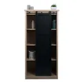 Produktbild: Schrank MCW-K75, Kommode Highboard, Schiebetüre 8 Staufächer, Holz-Optik Industrial Metall 163x76x38cm ~ naturfarben
