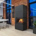 Produktbild: Kaminofen Kratki Simple Box Stahl Schwarz Rechts 8 Kw Holzofen Bausatz Kamin