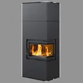 Produktbild: Ausstellungsstück         Kamin SIMPLE 8 rechts  mit Stahlgehäuse BOX - schwarz