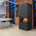Produktbild: Kamineinsatz Kratki Simple Box 8kW Ø200 Holzofen mit Stahlgehäuse BOX Schwarz