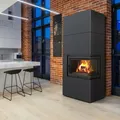 Produktbild: Kaminofen kratki Simple Box 8 kW schwarz Seitenscheibe rechts Holz Kamin Ofen