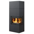 Produktbild: Kaminofen kratki Simple Box 8 kW schwarz Seitenscheibe rechts Holz Kamin Ofen