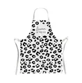 Produktbild: La Vida Schürze Queen of the day Leomuster Baumwolle schwarz weiß 73x56cm