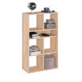 Produktbild: KOMTO Regal Sonoma Eiche - Bücherregal Standregal Würfelregal Büroregal 65,8 х 30,7 х 112,5 cm Bücherschrank RIM6 für Kinderzimmer Regal Wohnzimmer