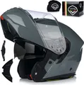 Produktbild: Klapphelm mit Sonnenblende | VITO FURIO | Motorrad Helm Integralhelm | Motorradhelm Klappbar | ECE 22.06 | 2XL (63-64cm)