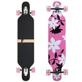 Produktbild: Flex1 bis 122kg - Camber Longboard (Flex1 bis 122kg, pink Flower - Ahornholz)