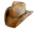 Produktbild: Stars & Stripes Cowboyhut Red Rock Western Strohhut mit Kinnriemen und Leder-Hutband