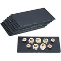 Produktbild: Relaxdays Schieferplatte, 8er Set, rechteckige Servierplatte, 26 x 16 cm, für Käse, Sushi, Desserts, Buffet, anthrazit