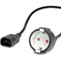 Produktbild: Value Netzkabel, C14-Stecker auf Schutzkontakt-Buchse, schwarz, 0,3 m (0.30 m) (19.99.1117)