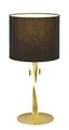 Produktbild: Trio Leuchten Nandor 575310379 Tischleuchte, Metall Schwarz Matt/Goldfarbig, 3 Watt, Stoffschirm Schwarz