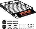 Produktbild: VEVOR Dachgepäckträger Korb Auto Dachkorb Universal 1175 x 915 x 114 mm, Dachgepäckträger Wanne 90 kg Tragfähigkeit Relingträger Fracht Gepäckablage Schwarz für Camping, Grillen, Autoreisen usw.