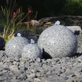 Produktbild: CLGarden Granit Springbrunnen SB1 Kugelbrunnen mit 3 Kugeln LED Beleuchtung Gartenbrunnen